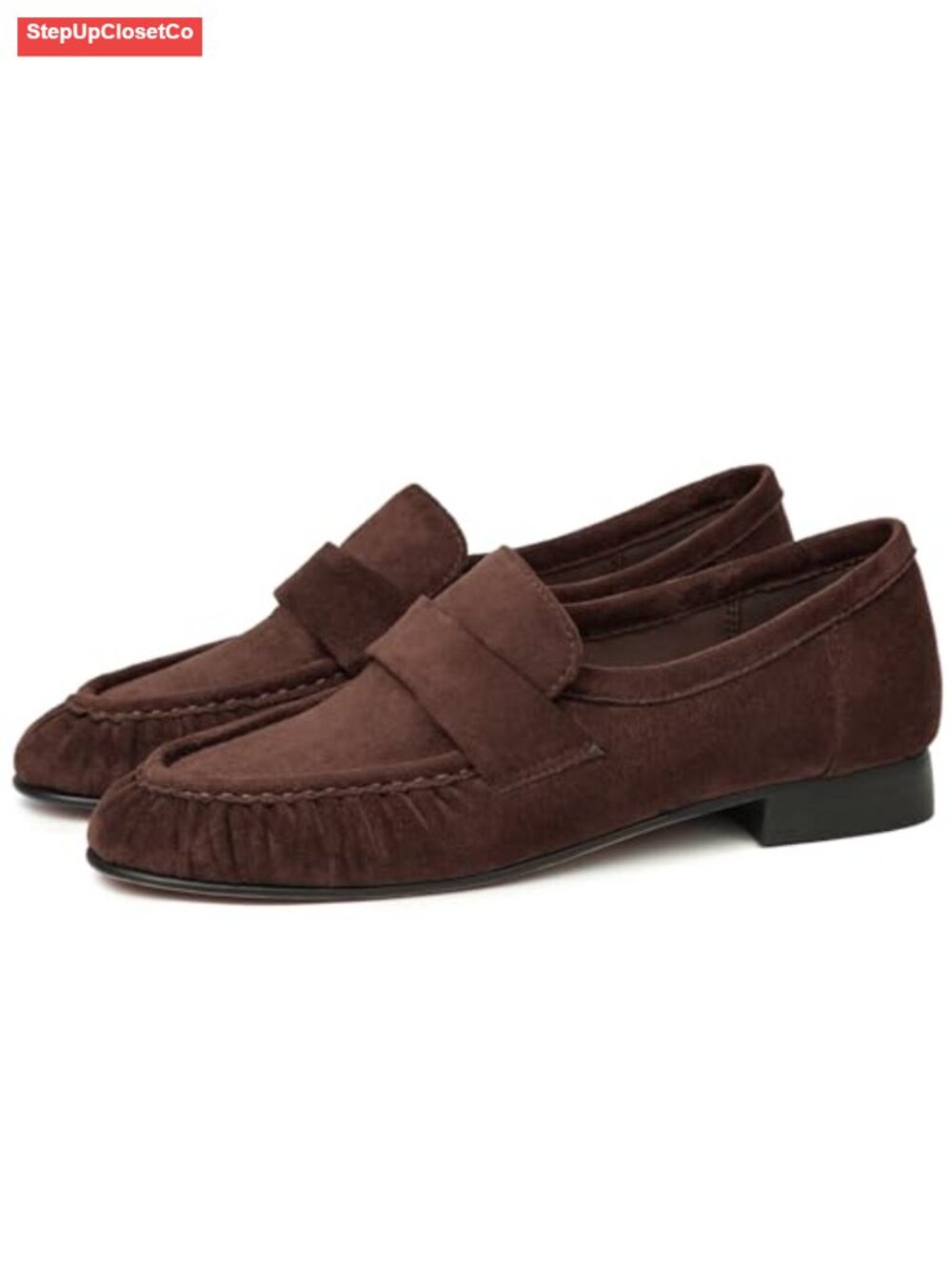 Chunky Heel Penny Loafers Slip On Comfortable Dressy Work Flats